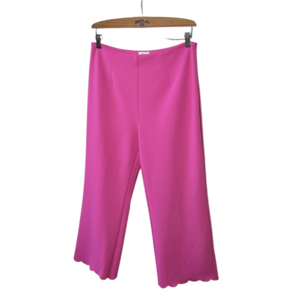 Lina Vibrant Pink Wide Leg Cropped Pants Size Large